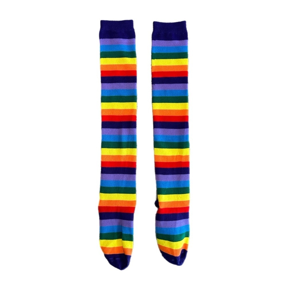 Bright Rainbow Stripe Knee-High Socks - Multicolor